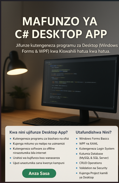 Mafunzo ya kutengeneza Desktop App